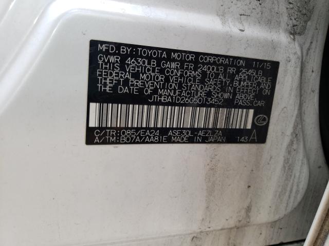 2016 LEXUS IS 200T JTHBA1D26G5013452