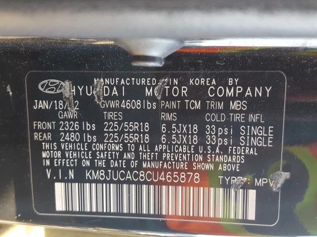 2012 HYUNDAI TUCSON GLS KM8JUCAC8CU465878