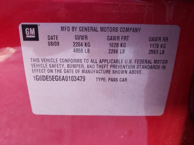 2010 CADILLAC CTS LUXURY 1G6DE5EG6A0103479