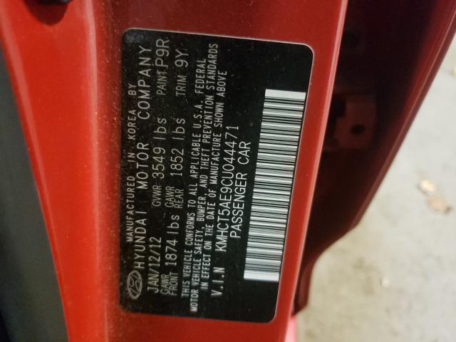 2012 HYUNDAI ACCENT GLS KMHCT5AE9CU044471