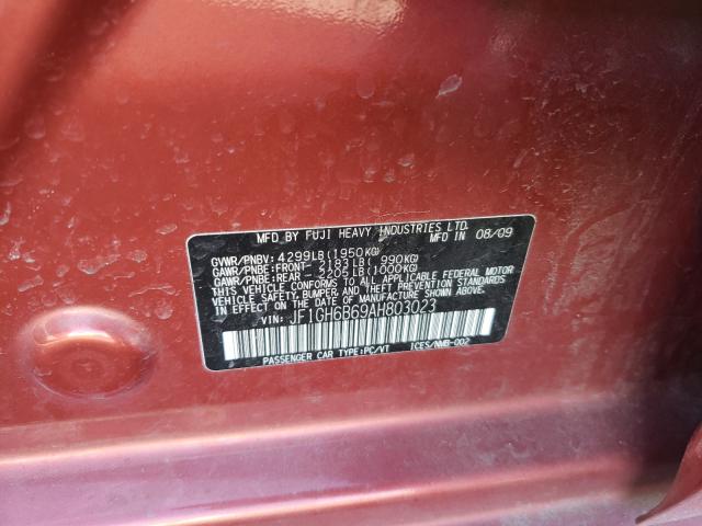 2010 SUBARU IMPREZA 2. JF1GH6B69AH803023