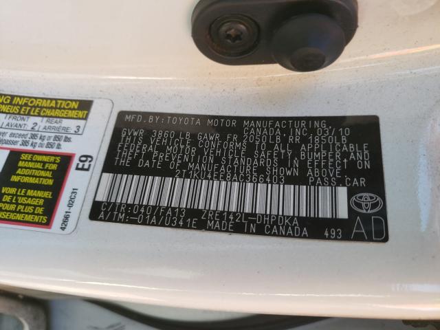 2010 TOYOTA COROLLA MA 2T1KU4EE8AC366403