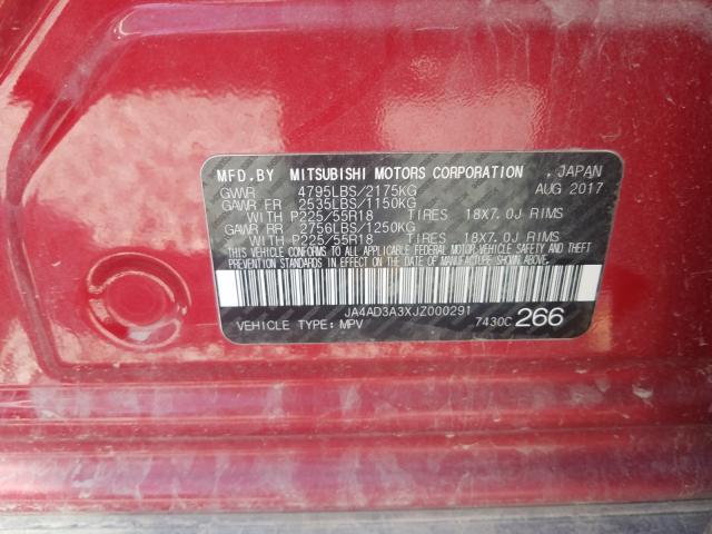 2018 MITSUBISHI OUTLANDER JA4AD3A3XJZ000291