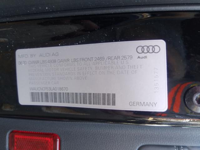 2020 AUDI A5 PREMIUM WAUCNCF53LA018670