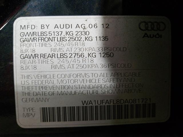 2013 AUDI A4 ALLROAD WA1UFAFL8DA081721