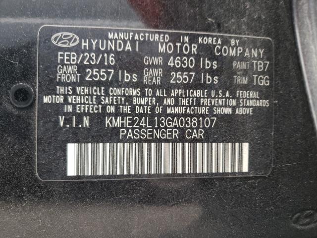2016 HYUNDAI SONATA KMHE24L13GA038107