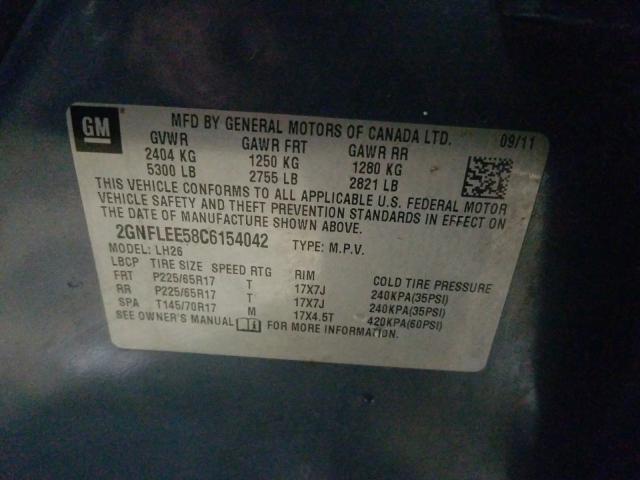 2012 CHEVROLET EQUINOX LT 2GNFLEE58C6154042