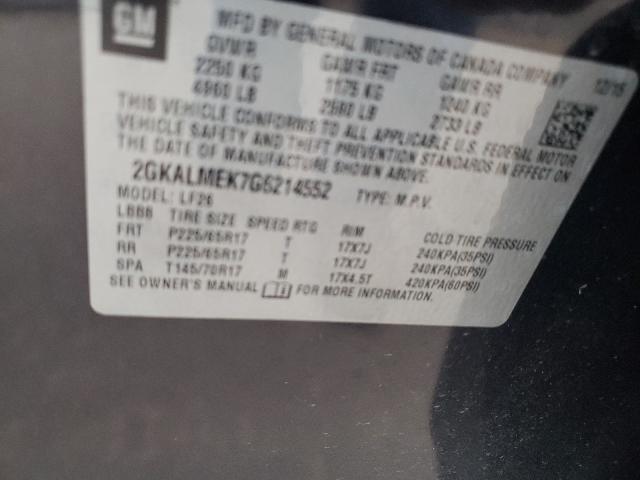 2016 GMC TERRAIN SL 2GKALMEK7G6214552