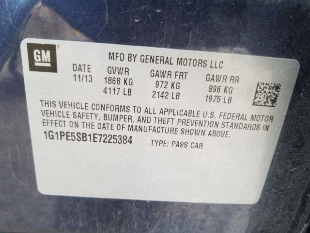 2014 CHEVROLET CRUZE 1G1PE5SB1E7225384