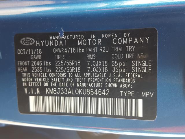2019 HYUNDAI TUCSON LIM KM8J33AL0KU864642