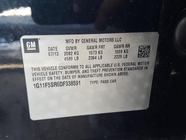 2013 CHEVROLET MALIBU 2LT 1G11F5SR6DF338591