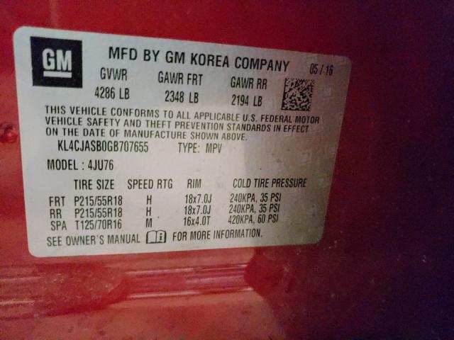 2016 BUICK ENCORE KL4CJASB0GB707655