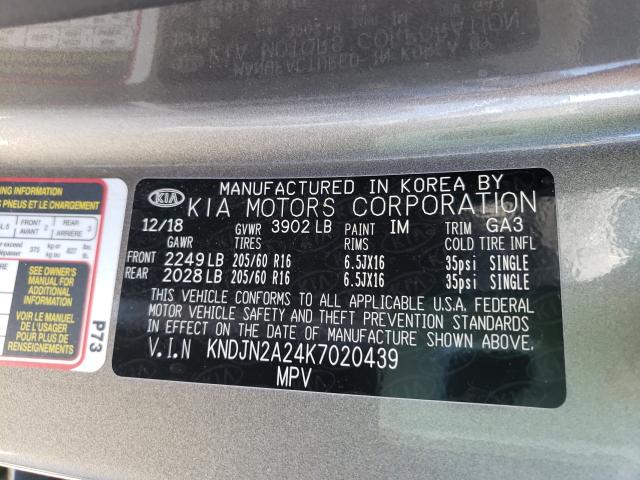 2019 KIA SOUL KNDJN2A24K7020439