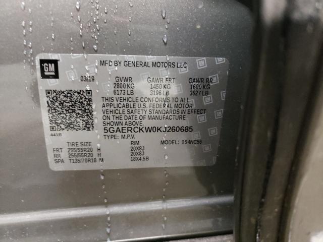 2019 BUICK ENCLAVE PR 5GAERCKW0KJ260685