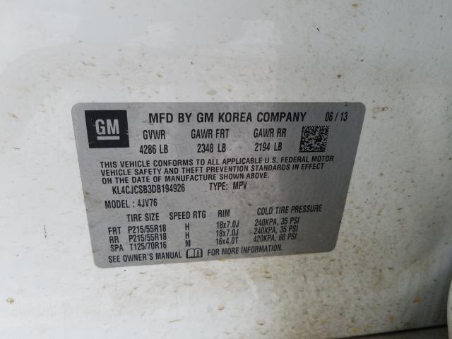 2013 BUICK ENCORE KL4CJCSB3DB194926