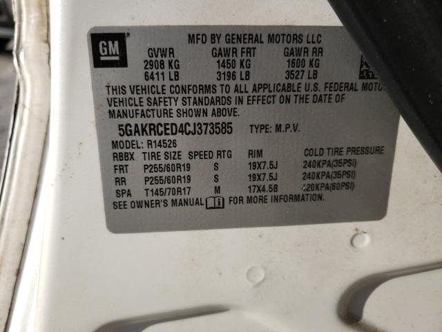 2012 BUICK ENCLAVE 5GAKRCED4CJ373585