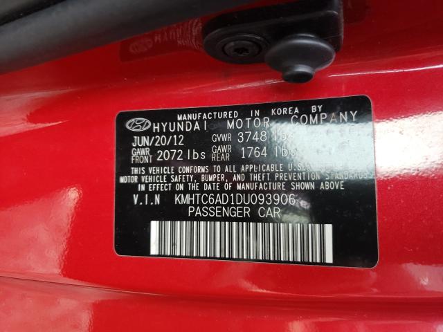 2013 HYUNDAI VELOSTER KMHTC6AD1DU093906