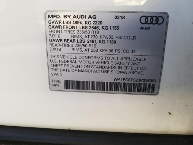 2018 AUDI Q3 PREMIUM WA1ECCFS2JR026081