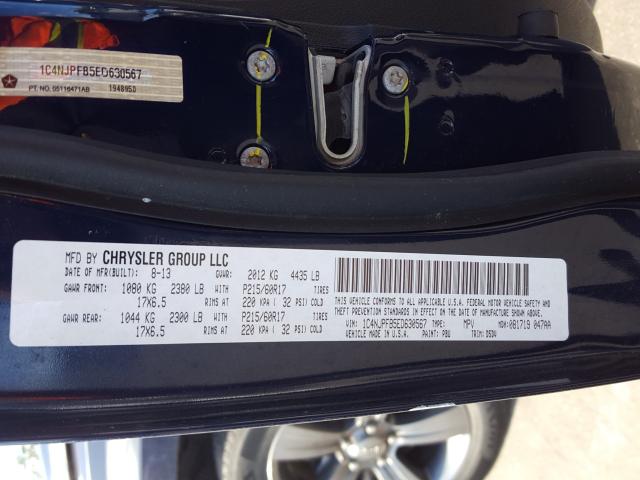 2014 JEEP PATRIOT LA 1C4NJPFB5ED630567