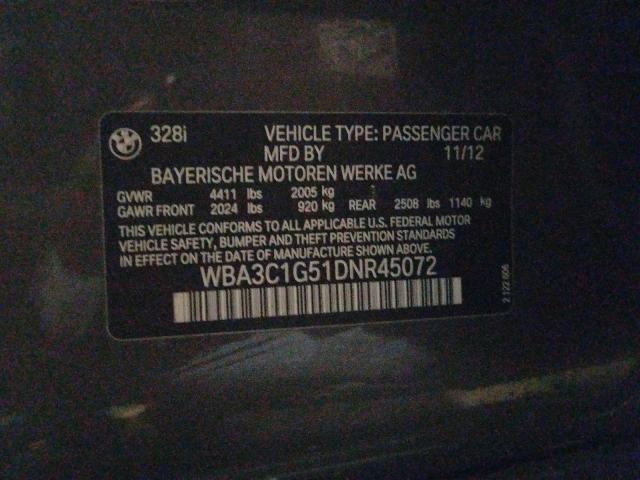 2013 BMW 328 I SULE WBA3C1G51DNR45072