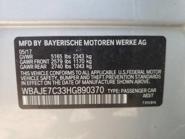 2017 BMW 540 XI WBAJE7C33HG890370