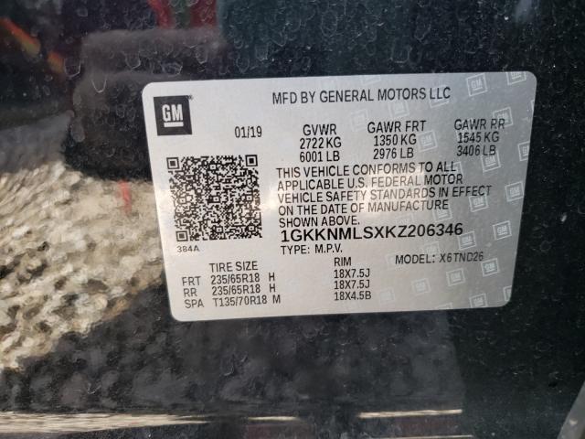 2019 GMC ACADIA SLT 1GKKNMLSXKZ206346