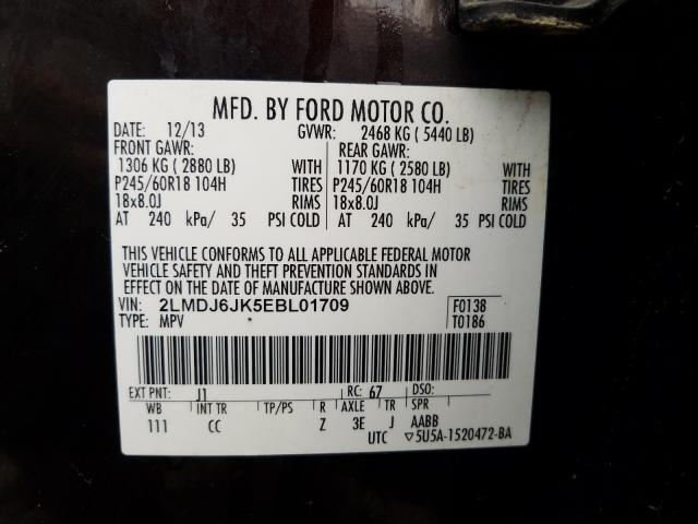 2014 LINCOLN MKX 2LMDJ6JK5EBL01709