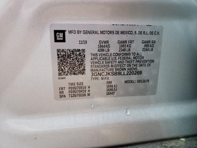 2020 CHEVROLET TRAX LS 3GNCJKSB9LL220269
