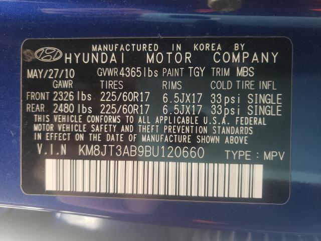 2011 HYUNDAI TUCSON GL KM8JT3AB9BU120660