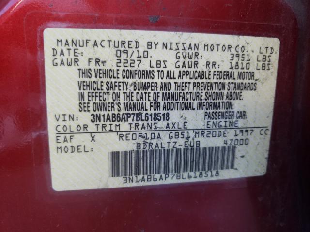 2011 NISSAN SENTRA 2.0 3N1AB6AP7BL618518