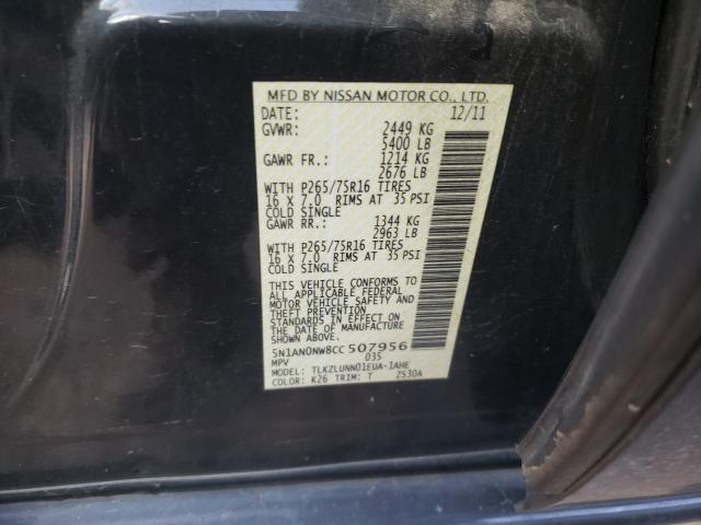 2012 NISSAN XTERRA OFF 5N1AN0NW8CC507956