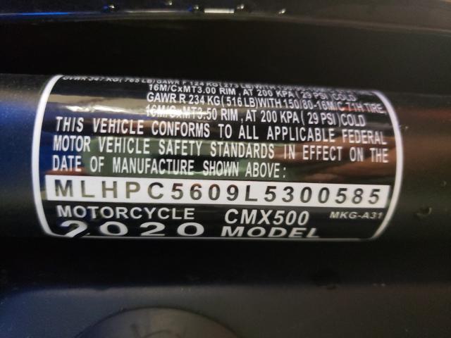 2020 HONDA CMX500 MLHPC5609L5300585