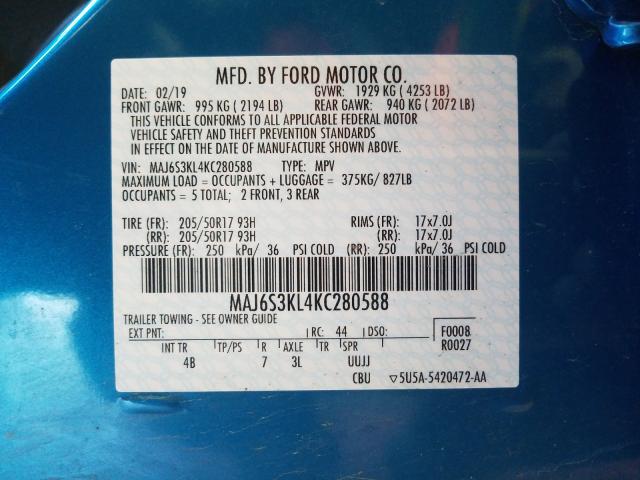 2019 FORD ECOSPORT T MAJ6S3KL4KC280588