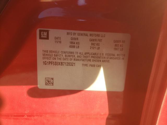 2011 CHEVROLET CRUZE LT 1G1PF5S9XB7128321