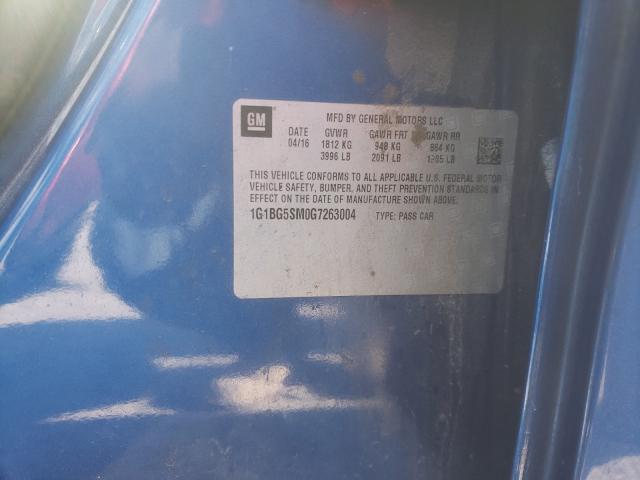 2016 CHEVROLET CRUZE PREM 1G1BG5SM0G7263004