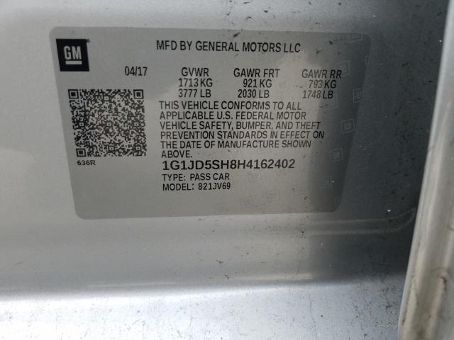 2017 CHEVROLET SONIC LT 1G1JD5SH8H4162402