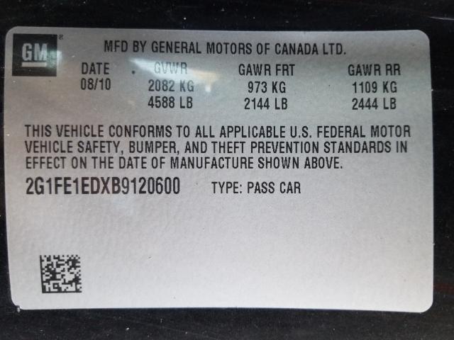 2011 CHEVROLET CAMARO LS 2G1FE1EDXB9120600