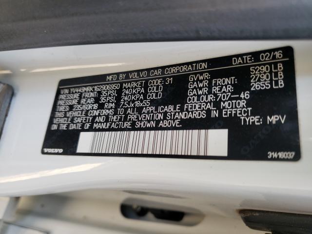 2016 VOLVO XC60 T6 PR YV449MRK1G2906950