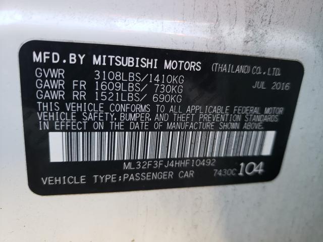 2017 MITSUBISHI MIRAGE ML32F3FJ4HHF10492