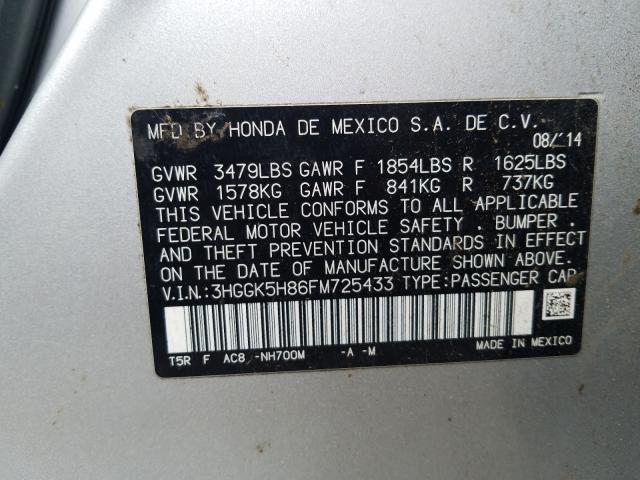 2015 HONDA FIT EX 3HGGK5H86FM725433