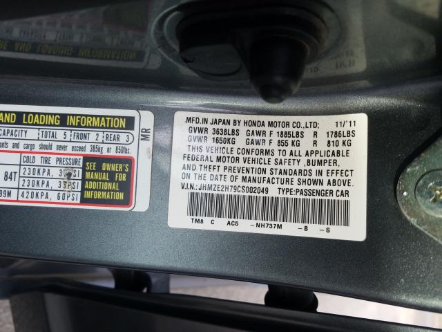2012 HONDA INSIGHT EX JHMZE2H79CS002049