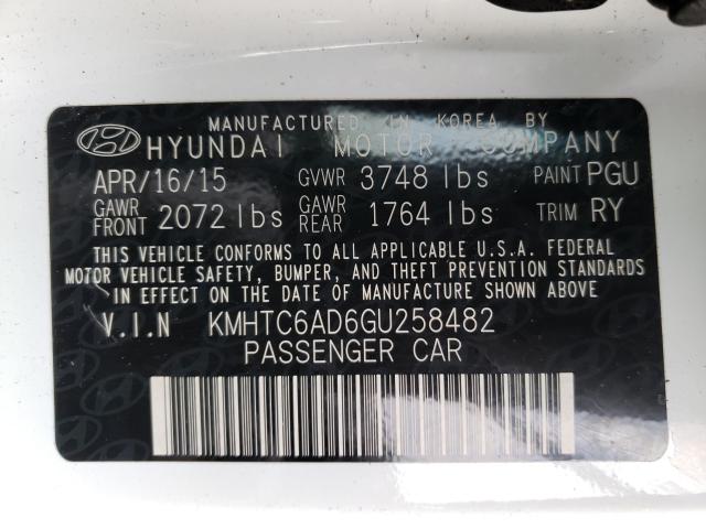 2016 HYUNDAI VELOSTER KMHTC6AD6GU258482