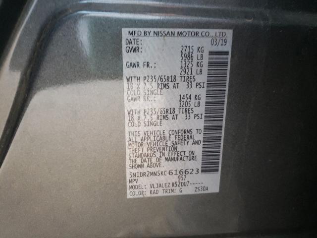 2019 NISSAN PATHFINDER - 5N1DR2MN5KC616623