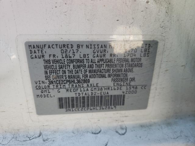 2017 NISSAN VERSA NOTE 3N1CE2CP6HL362869