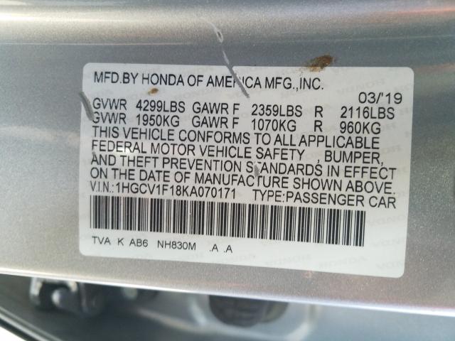 2019 HONDA ACCORD LX 1HGCV1F18KA070171
