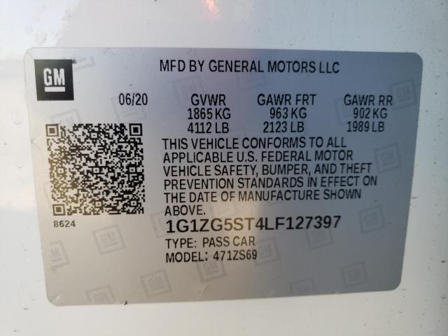 2020 CHEVROLET MALIBU RS 1G1ZG5ST4LF127397