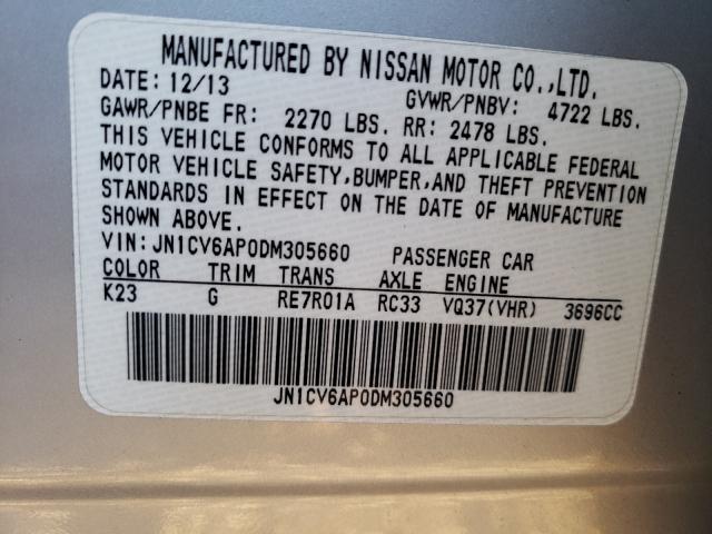 2013 INFINITI G37 BASE JN1CV6AP0DM305660
