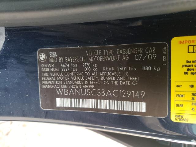 2010 BMW 528 I WBANU5C53AC129149