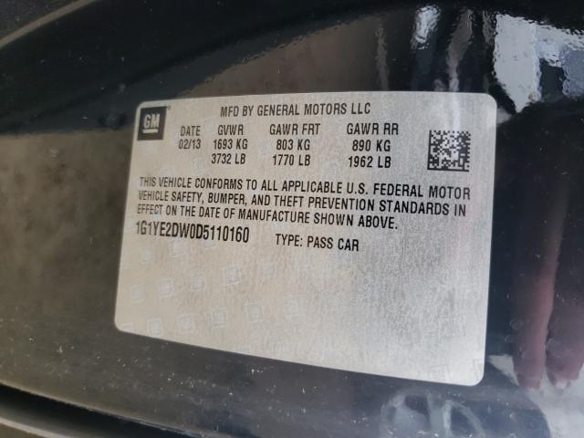 2013 CHEVROLET CORVETTE 1G1YE2DW0D5110160