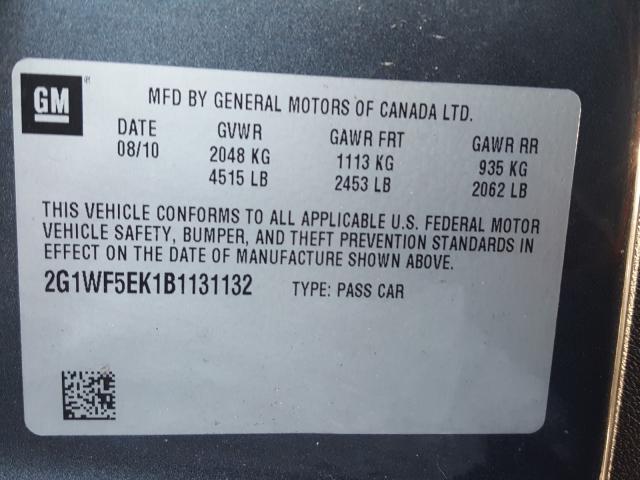 2011 CHEVROLET IMPALA LS 2G1WF5EK1B1131132